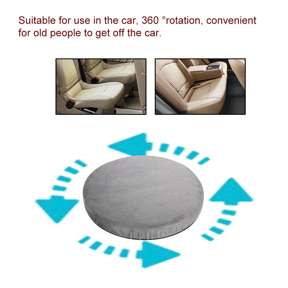 Diydeg 360 ° Rotation Antiskid Swivel Seat Cushion, Rotating Chair Pad, Relieve Pain 150kg Load Removable Office for Car Home Use
