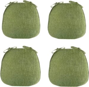 tophacker washable chair pads for dining chairs set of 4 with ties, seat cushions for kitchen chairs farmhouse, dining room chair cushions non slip (color : green)