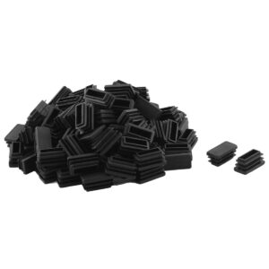 uxcell plastic rectangle furniture leg feet blanking end cap tube pipe insert 30mm x 15mm 100pcs black