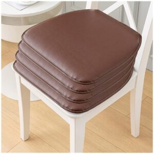 moodmuse faux leather chair seat cushion for kitchen dining room 1/2/4packs chair cushion pad non slip horseshoe seat cushion 40 * 43cm (color : brown, size : 4packs)