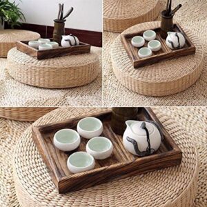 Woven Straw Cushion Round Pouf Tatami Chair Pad Yoga Seat Pillow Knitted Floor Mat Garden Dining Room Home Decor Outdoor (40cm x 6 cm)