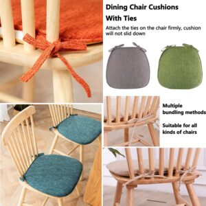 Chair Cushion,Seat Mat,Kitchen Dining Chair Seat Pads,Kitchen Chair Cushions Set of 4, Dining Chair Pads Non Slip, Seat Cushion for Dining Room Chairs Washable, U Shaped Individual Seat Pads with Ties