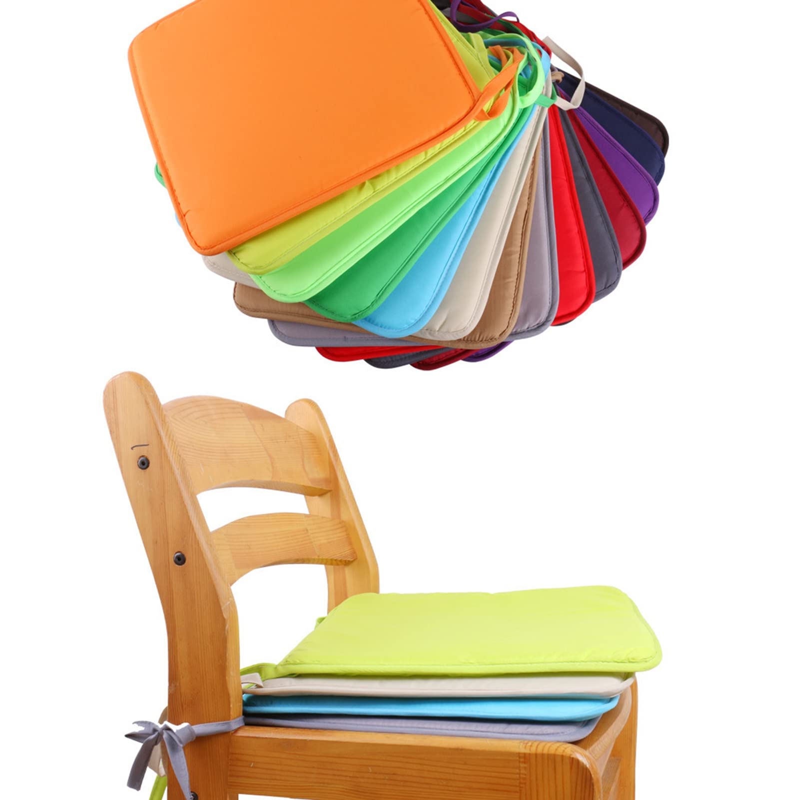 AOKID Office Chair Cushion, Chair Cushion with Ties Non-Slip Seat Cushion for Dinning Room, Living Room Orange