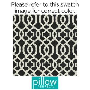 Pillow Perfect Trellis Indoor/Outdoor Accent Throw Pillow, Plush Fill, Weather, and Fade Resistant, Large Lumbar - 16.5" x 24.5", Black/White New Geo, 2 Count