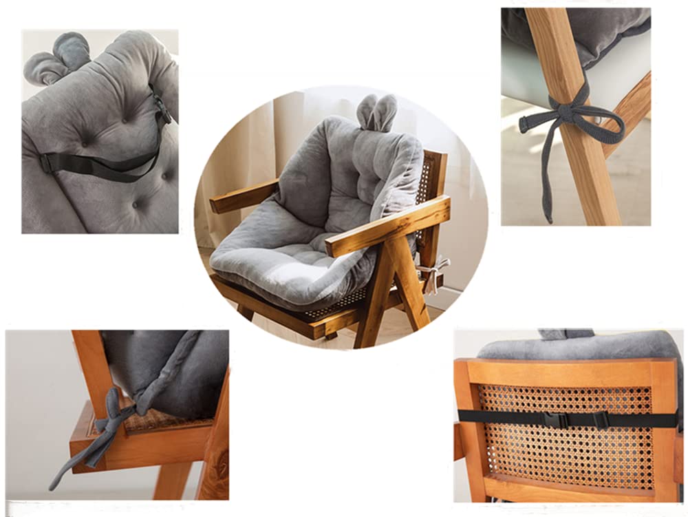JOSON VelveJOSON Velvet Cushion, Cute Office Chair Cushion, 17.8-inch Lazy Sofa, Bedroom Office Chair, car seat Plush Comfort Cushion (Gray)
