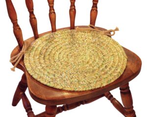 sabrina oat meal tweed chair pads, 15 by 15-inch, oatmeal, set of 4