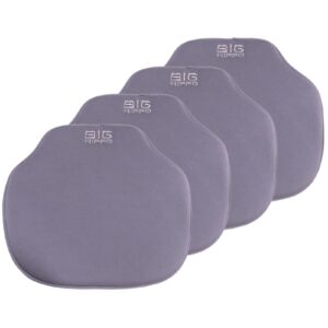 big hippo memory foam chair pads for dining chairs non-skid backing kitchen dining chair cushion seat cushion with ties,thick comfortable seat cushion pad,16"x15"(4 pack, gray)