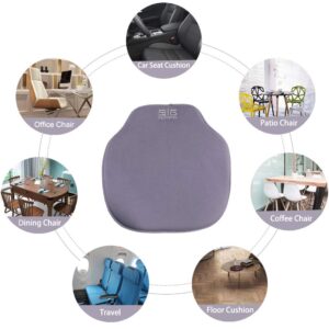 Big Hippo Memory Foam Chair Pads for Dining Chairs Non-Skid Backing Kitchen Dining Chair Cushion Seat Cushion with Ties,Thick Comfortable Seat Cushion Pad,16"x15"(4 Pack, Gray)