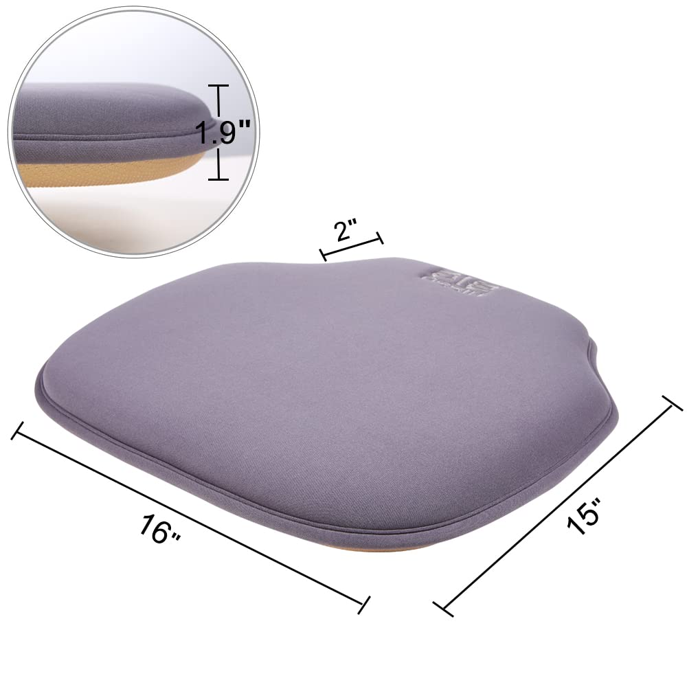 Big Hippo Memory Foam Chair Pads for Dining Chairs Non-Skid Backing Kitchen Dining Chair Cushion Seat Cushion with Ties,Thick Comfortable Seat Cushion Pad,16"x15"(4 Pack, Gray)