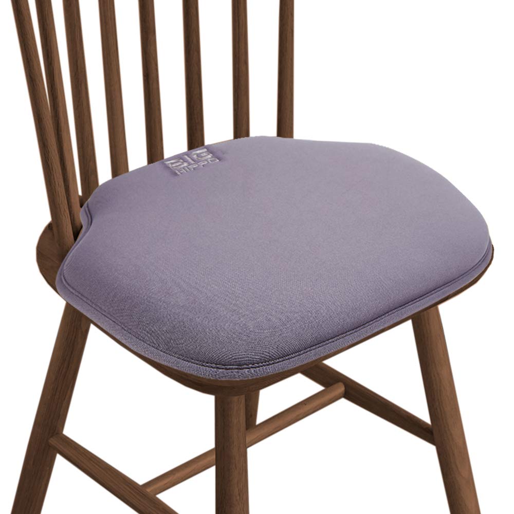 Big Hippo Memory Foam Chair Pads for Dining Chairs Non-Skid Backing Kitchen Dining Chair Cushion Seat Cushion with Ties,Thick Comfortable Seat Cushion Pad,16"x15"(4 Pack, Gray)