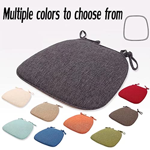 ETULLE Chair Cushions for Dining Chairs 2 Pack, Non Slip Seat Cushion Inserts 17" X 16", Seat Cushion U Shaped with Ties, Comfort and Softness Seat Cushions for Dining Room Washable Living Room Gar