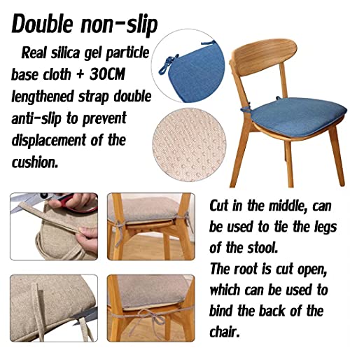 ETULLE Chair Cushions for Dining Chairs 2 Pack, Non Slip Seat Cushion Inserts 17" X 16", Seat Cushion U Shaped with Ties, Comfort and Softness Seat Cushions for Dining Room Washable Living Room Gar