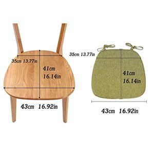 ETULLE Chair Cushions for Dining Chairs 2 Pack, Non Slip Seat Cushion Inserts 17" X 16", Seat Cushion U Shaped with Ties, Comfort and Softness Seat Cushions for Dining Room Washable Living Room Gar