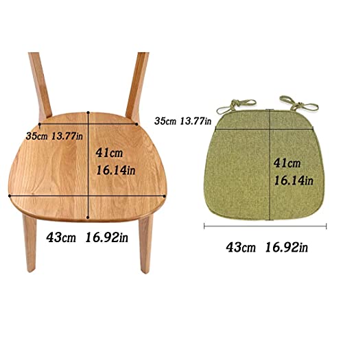 ETULLE Chair Cushions for Dining Chairs 2 Pack, Non Slip Seat Cushion Inserts 17" X 16", Seat Cushion U Shaped with Ties, Comfort and Softness Seat Cushions for Dining Room Washable Living Room Gar