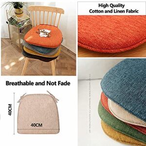 CFMZ Chair Pads for Dining Chairs Set of 4 with Ties, Seat Cushions for Kitchen Chairs Farmhouse, Dining Room Chair Cushions Non Slip, Thick Washable Chair Cushion Pads Yellow