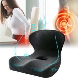 lumbar pillow for office chair, memory foam office chair cushion, computer chair cushion for long sitting, lifting cushion for car, wheelchair, school chair, computer and desk chair(color:black)