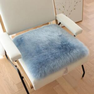 MaxW Square Pink Sheepskin Chair Pad for Living Room Sofa Kitchen Chair Wool Cushion for Pet Bed Photography Props 16in