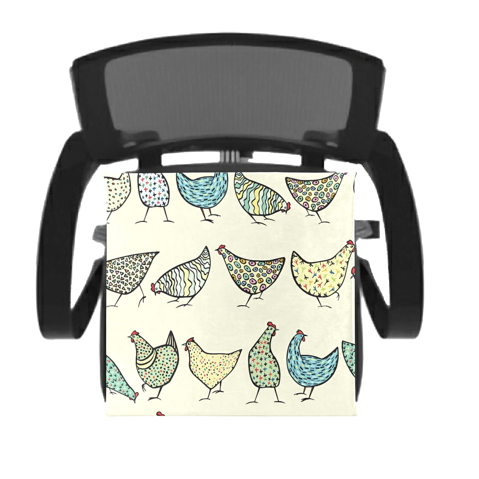 Emelivor Abstract Hand Drawn Chickens Chair Cushion Memory Foam Seat Cushion with Washable Comfort Chair Pad for Kitchen Chair Office Chair Back Pain