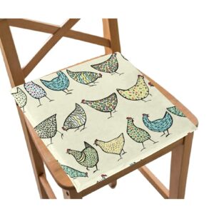 Emelivor Abstract Hand Drawn Chickens Chair Cushion Memory Foam Seat Cushion with Washable Comfort Chair Pad for Kitchen Chair Office Chair Back Pain