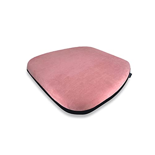 B&DOG XSIN Car Seat Cushion Comfort Memory Foam， Sciatica Pain Relief，Improve Driving View Suitable，for Car Driver Seat Office Chair Home Use Seat Cushion（Pink）