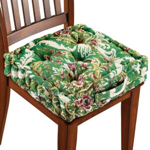 collections etc thick padded tapestry booster tufted chair cushion green chair pad