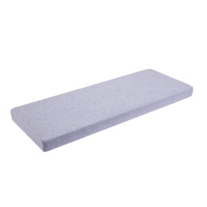 bench cushion for indoor shoe storage non slip window seat pad kitchen dining settee cushions 42x16 inch, light grey