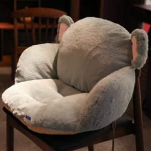 Fxaelian Seat Cushion Chair Pads Waist Pillow Back Cushion Décor Cute Cartoon Plush Thickened for Chair Car Home Office Patio Elephant