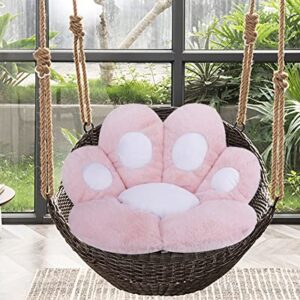 Seat/Chair Cushion, Cat Paw Cushion, Cute Girl Gamer Chair Cushion Pad Pillow Gaming Accessories, Hanging Chair Cushion, Non Slip Floor Seating Lazy Sofa with Lumbar Back Support