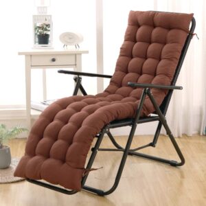 thick recliner cushion,folding long chair sofa cushion,elderly leisure chair cotton pads,rocking chair lazy chair seat cushion(no chair) brown 55x163cm(22x64inch)