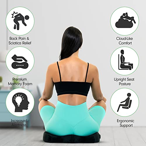 Office Chair Seat Cushion Pillow for Back, Sciatica Chair Cushion, Coccyx Cushion, Chair Support Cushion & Tailbone Pain Relief Pad