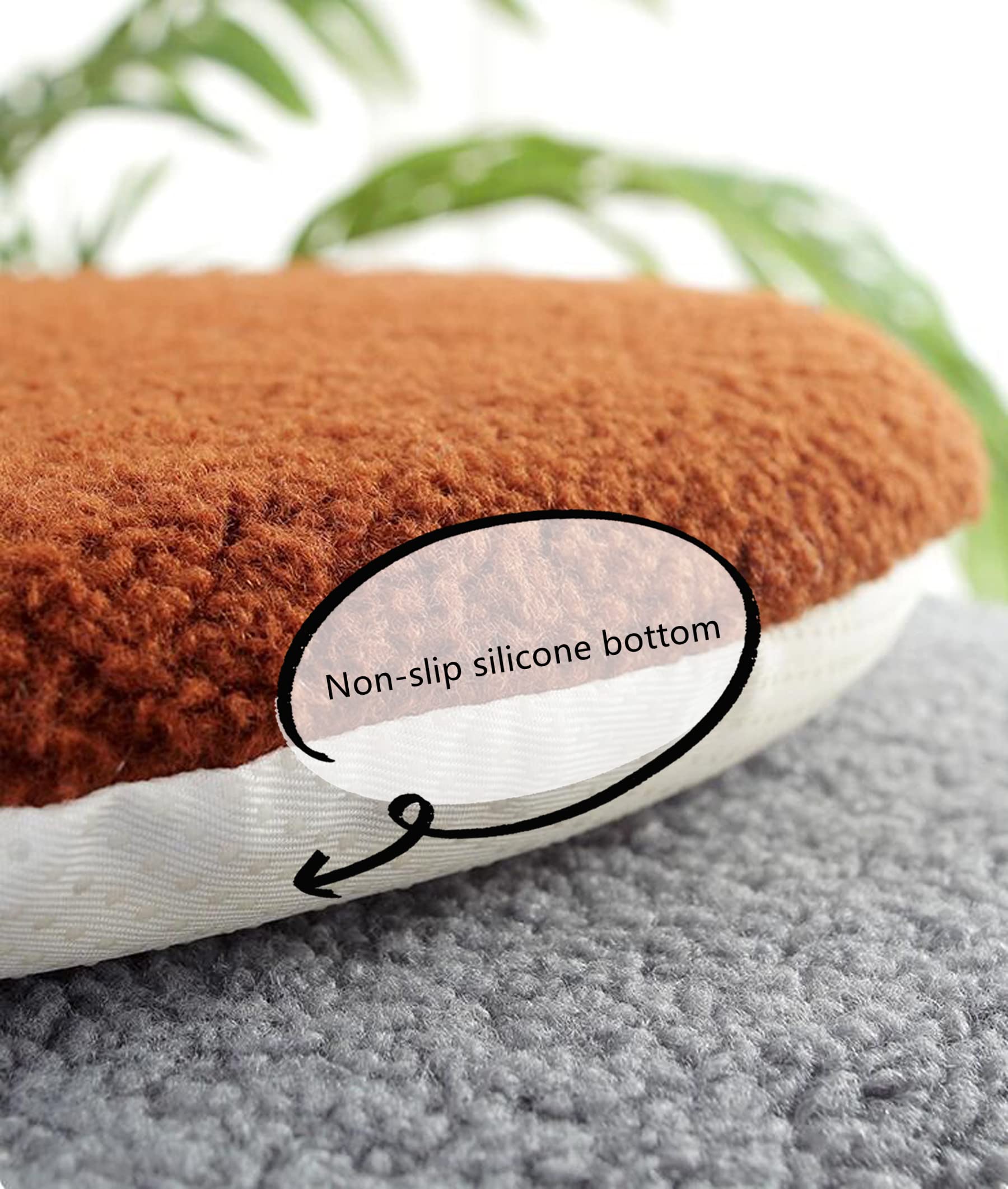 Happiness Decoration Bar Stool Cushion Round Memory Foam Seat Cushions Plush Non Slip Cushion Pads Cover Tatami Kitchen, Home, Office Chair Pads with Zipper Washable (14 inch, Light Brown)