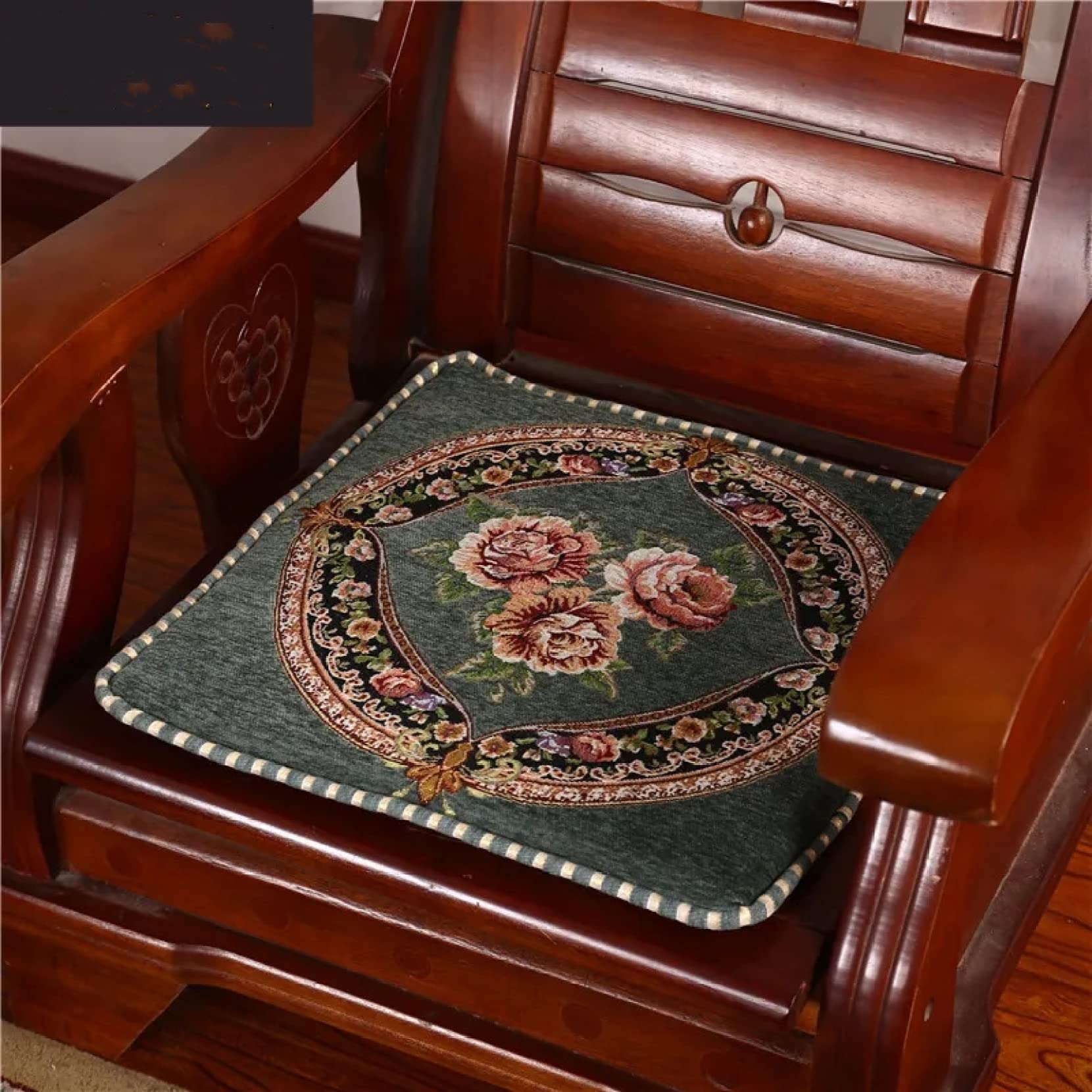 GEORPE Seat Cushions Square Chinese Style Mahogany Sofa Cushion Removable Non-Slip Single Home Chair Pad Soft