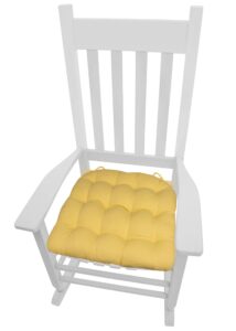 barnett home decor cotton duck xxl rocking chair seat cushion w- ties - 100% cotton, latex foam fill - machine washable - made in usa (jumbo extra-extra-large) (cotton duck yellow)