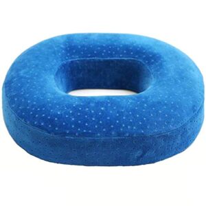 orthopedic ring cushion made from memory foam, donut cushion for relief of haemorrhoids (piles) and coccyx pain, suitable for wheelchair, car seat, home or office, blue (blue)