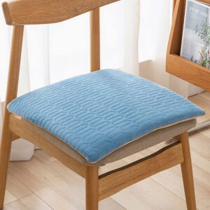 dining chair pads breathable memory foam non-slip 17.7" x 17.7" x 1.4" home kitchen office square seat cushions with ties and machine washable covers (4,blue)
