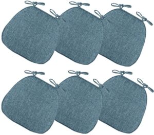 u-shaped dining chair cushions thick chair pads with ties non skid back ,1/2/4/6 pack soft and comfortable seat cushion for kitchen dining chair ( color : grey-blue , size : 43*41cm(set of 6) )