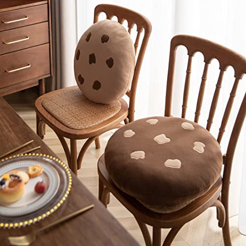 vctops Cute Plush Round Chair Pad Soft Comfy Indoor Dining Chairs Cushion Tatami Floor Pillow (Brown,Diameter 18")