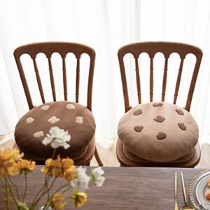 vctops Cute Plush Round Chair Pad Soft Comfy Indoor Dining Chairs Cushion Tatami Floor Pillow (Brown,Diameter 18")