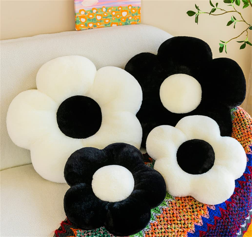 ELONEL Flower Pillow Cushion Cushion Sofa Cushion Living Room Window Decoration Tatami Bedroom futon Cushion Chair Cushion (35cm/13.7inch, White)