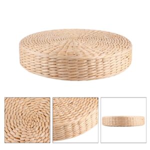 Straw Flat Seat Cushion, Cattail Knitted Cushion Breathable Handmade Straw Mat Round Pouf Tatami Cushion Thicken Floor Cushion Chair Seat Mat for Zen, Yoga, Tea Ceremony, Floor Window, Tatami