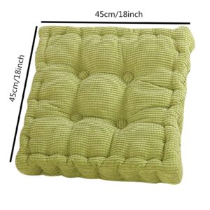 18"x18" Square Comfortable Seat Cushions Home Pillow Indoor Corduroy Chair Pads Cushion for Living Room, Bedroom, Study Room, Dining Room, Balcony Office or Car(Green)