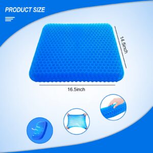 ANXVERS Gel Seat Cushion,Honeycomb Cushion with Non-Slip Cover for Pressure Pain Relief, Superior Comfort and Softness, Breathable Home Chair Cushion for Car Seat or Office Chair 14''x17''x1'' -Blue