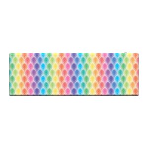 Ambesonne Colorful Bench Cushion, Rainbow Design Ikat Inspired Motifs Leaf Models Digital Design Floral Pattern, Standard Size Foam Pad with Decorative Fabric Cover, 45" x 15" x 2", Multicolor
