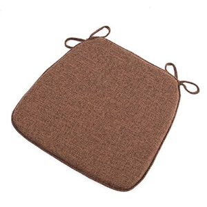 chiesma,chair cushion with ties for dining room chairs pads,memory foam non slip kitchen chair seat cover 16.5×17.7inch brown