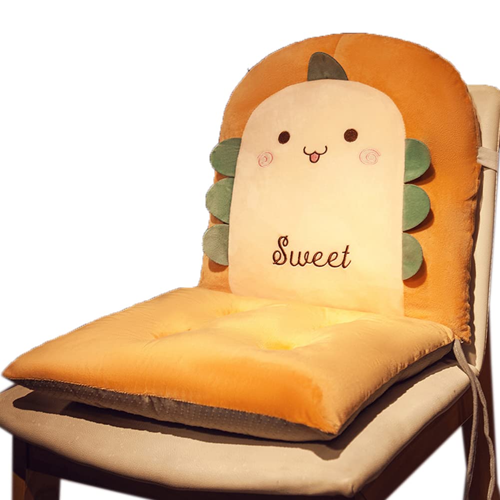 Tingting's Dream One-Piece Office Seat Cushion Cute Chair Pads and Cushions Sedentary Chair Cushions for Butt and Back Thickened Buttocks Cushion (Happy, 80×40CM/31.5"×15.7")