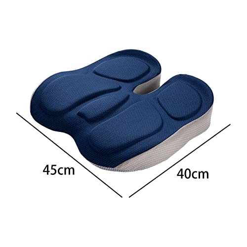 Memory Foam Seat Cushion,Non Slip,Comfort Breathable Chair Pad for Office Chair,Computer Desk Chair,Travel (Navy)