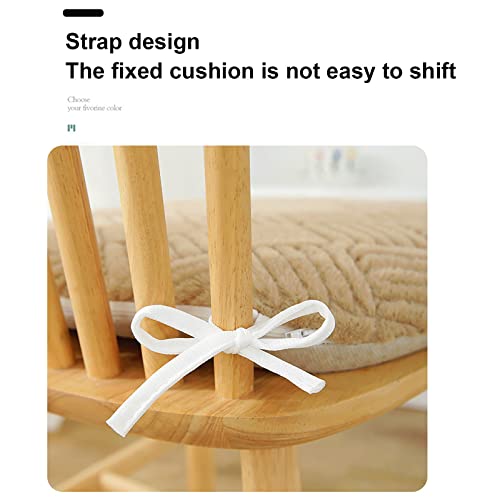Plush Chair Pad,Kitchen Dining Chair Cushion Simple Seat Cushion with Washable Cover and Non Slip Ties,Soild Color Seat Pad for Living Room Office Balcony(40x43cm(16x17inch), Green a)