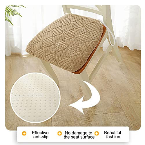 Plush Chair Pad,Kitchen Dining Chair Cushion Simple Seat Cushion with Washable Cover and Non Slip Ties,Soild Color Seat Pad for Living Room Office Balcony(40x43cm(16x17inch), Green a)