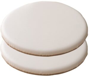 round upgrade memory foam seat cushion,1/2 packs round chair cushions leather waterproof stool cushion detachable chair pads non slip home seat cushion ( color : ivory white , size : 33cm(set of 2) )