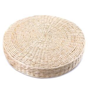 ZTGD Seat Cushion, Rattan Anti-Skidding Handmade Round Straw Weave Pillow Breathable Floor Yoga Zen Chair Seat Mat Cushion Pad